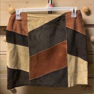 Multicolor Leather Skirt